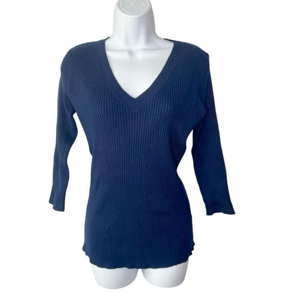 Philosophy Women’s M Ribbed V Neck Pullover Top - Picture 1 of 6